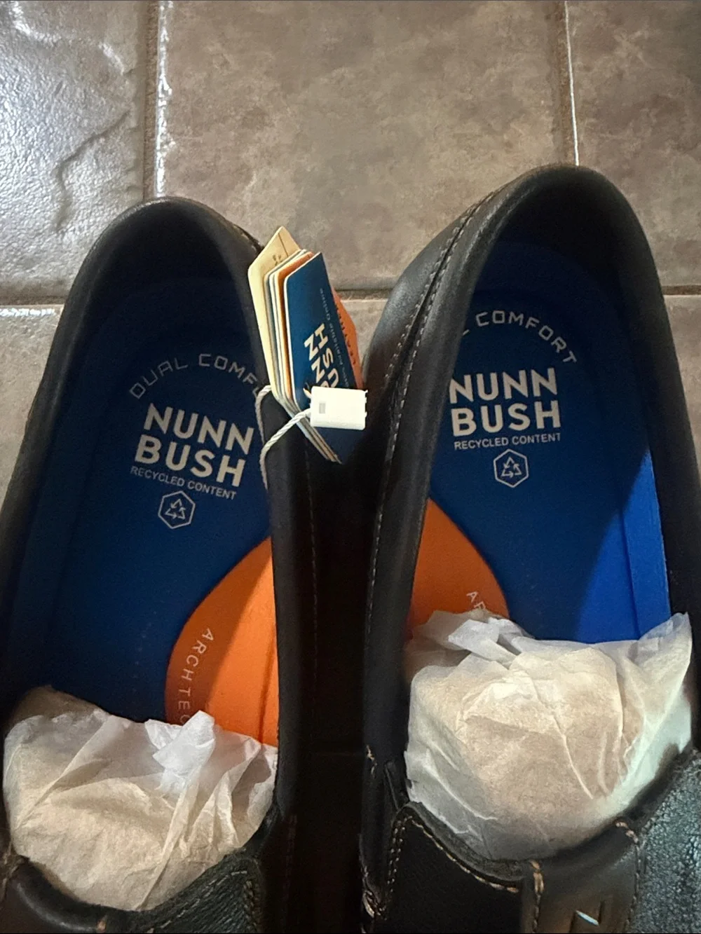 Nunn Bush Men’s Black Slip-On Moc Toe Loafers with Contrast Stitching
